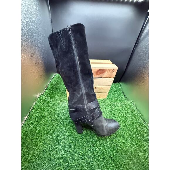Carlos Santana- Black- Suede Heeled Boots- Size 9.5W - Picture 5 of 10